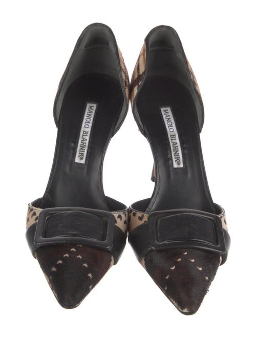 Manolo Blahnik Ponyhair Printed D'Orsay Pumps