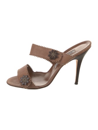 Manolo Blahnik Leather Slides