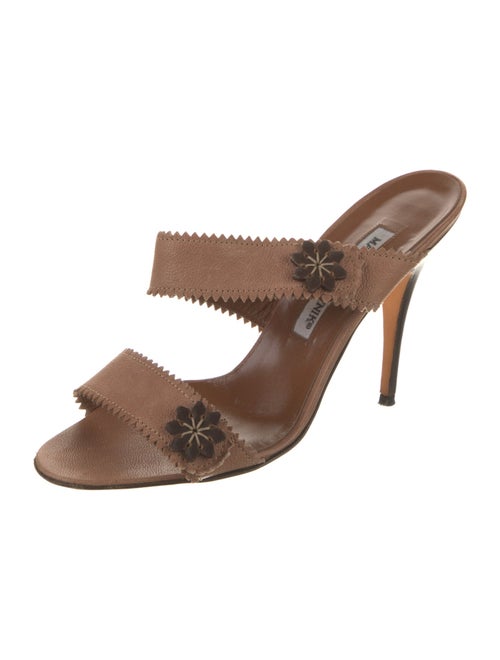 Manolo Blahnik Leather Slides