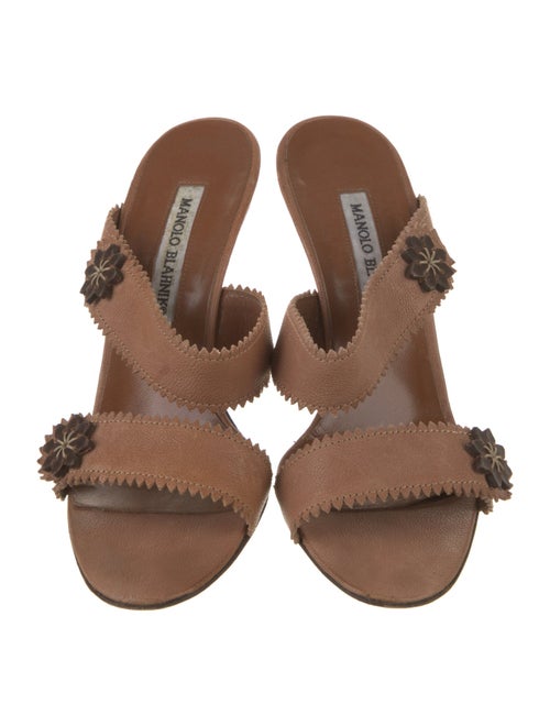 Manolo Blahnik Leather Slides