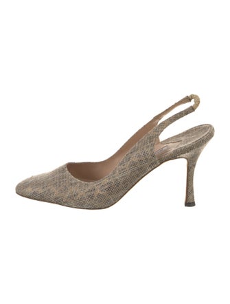 Manolo Blahnik Animal Print Slingback Pumps