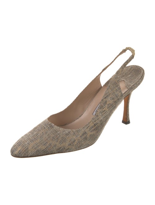 Manolo Blahnik Animal Print Slingback Pumps
