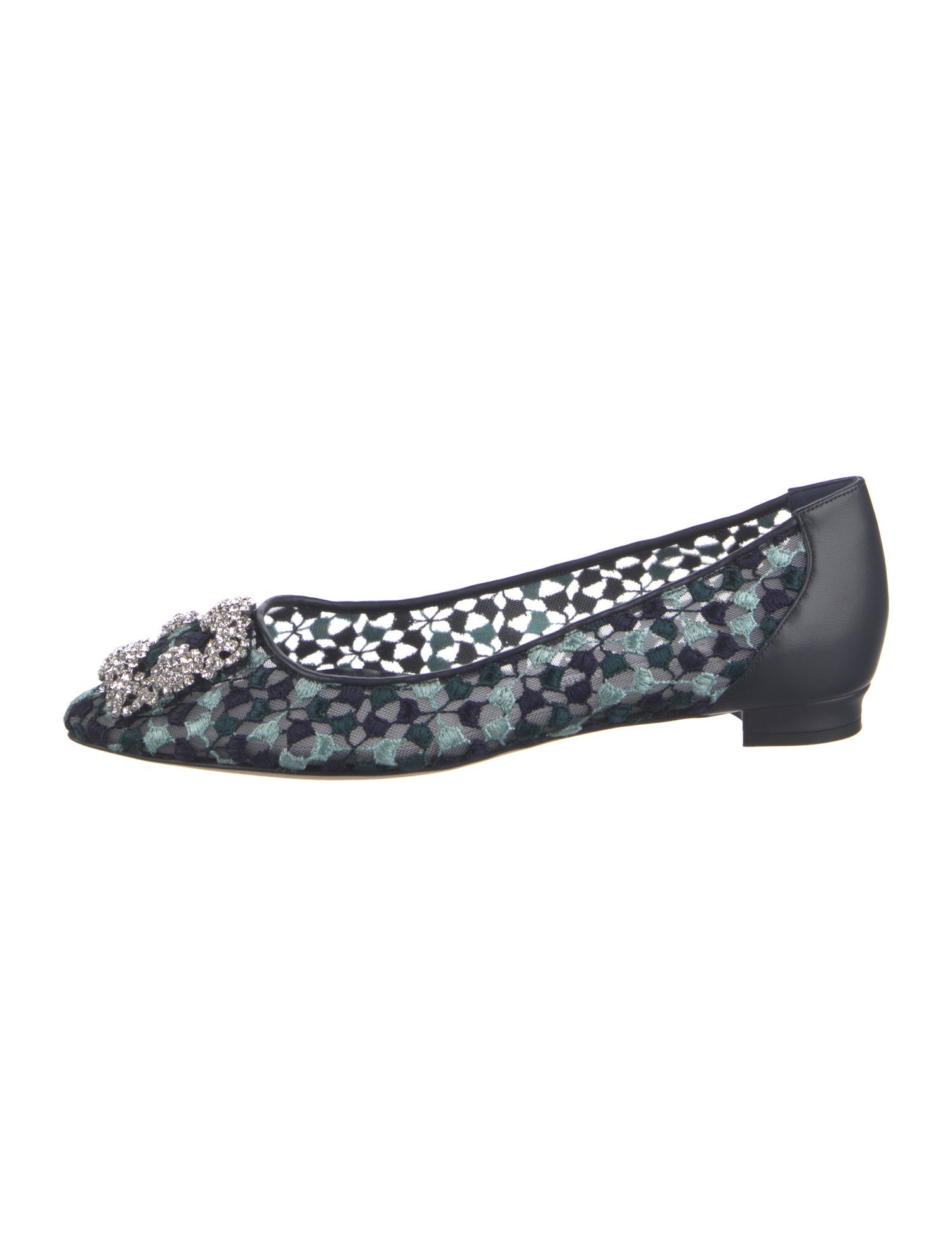 Manolo Blahnik Mesh Patterned Flats