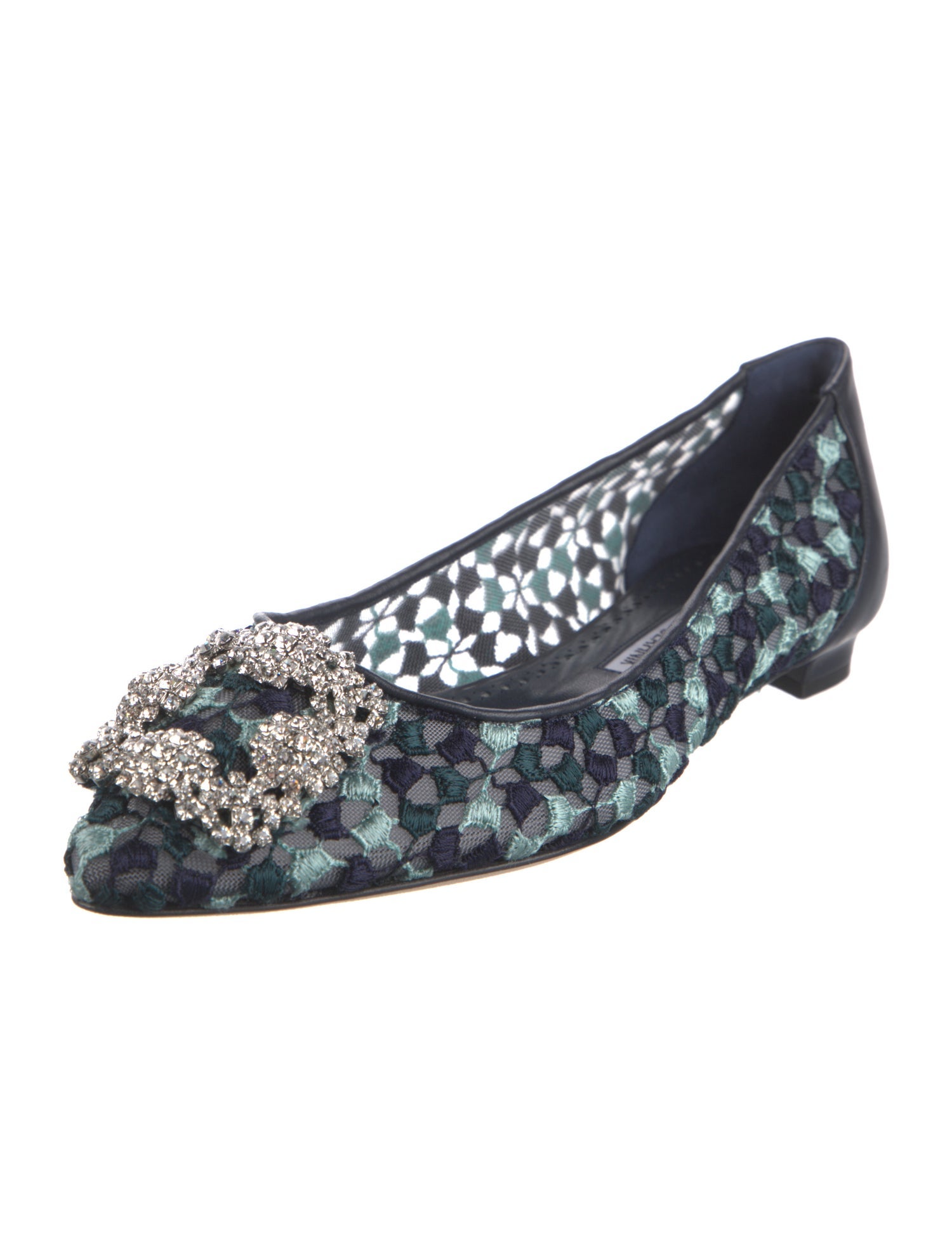 Manolo Blahnik Mesh Patterned Flats