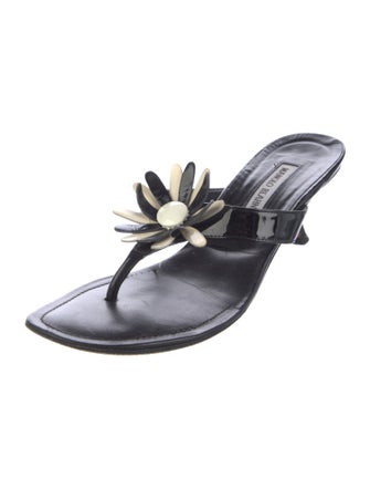 Manolo Blahnik Patent Leather Slides