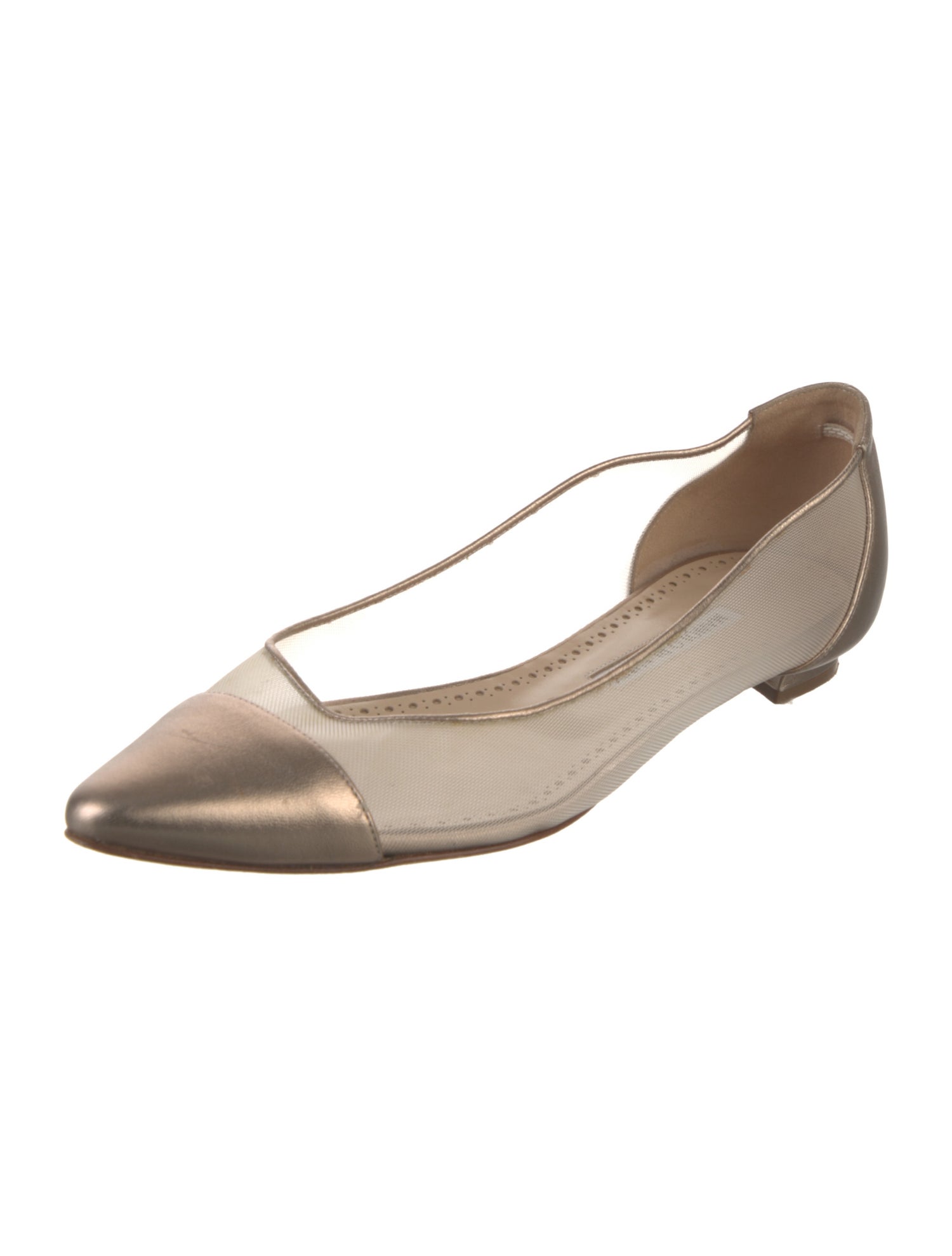 Manolo Blahnik Mesh Mesh Accents Ballet Flats