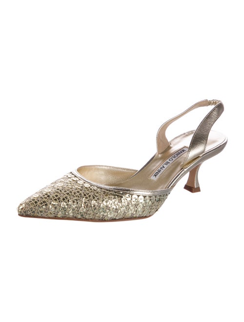 Manolo Blahnik Sequins Slingback Pumps