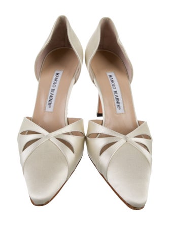 Manolo Blahnik Satin D'Orsay Pumps