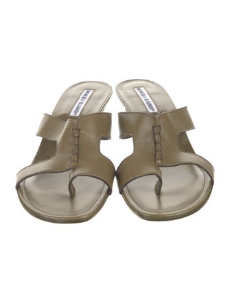 Manolo Blahnik Leather Slides