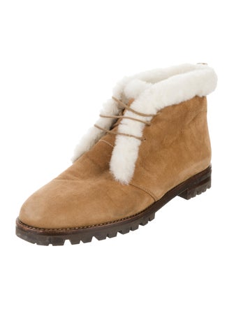 Manolo Blahnik Suede Colorblock Pattern Boots