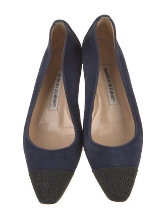 Manolo Blahnik Suede Ballet Flats