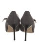 Manolo Blahnik Wool Studded Accents T-Strap Pumps