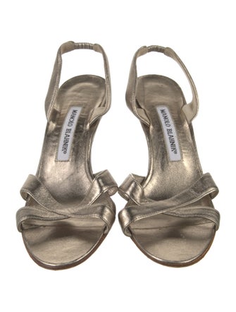 Manolo Blahnik Leather Slingback Sandals