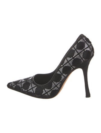 Manolo Blahnik Suede Printed Pumps