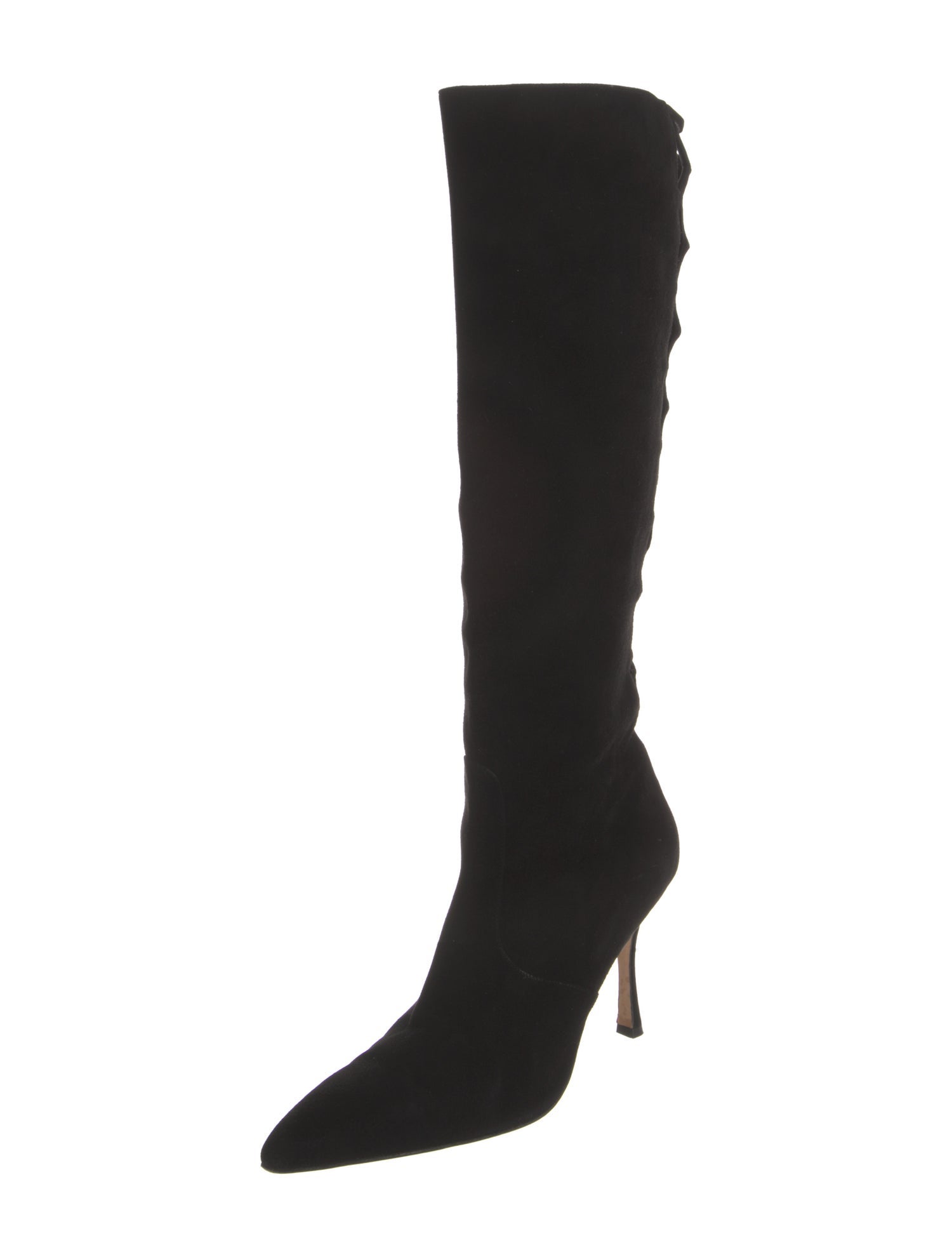 Manolo Blahnik Suede Cutout Accent Boots