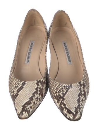 Manolo Blahnik Python Animal Print Pumps
