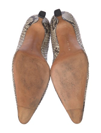Manolo Blahnik Python Animal Print Pumps