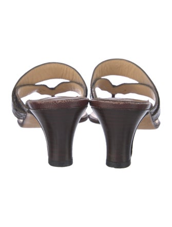 Manolo Blahnik Alligator Animal Print Slides