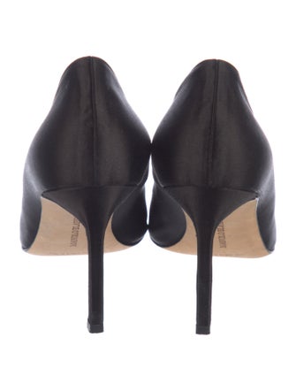 Manolo Blahnik Satin Crystal Embellishments Pumps