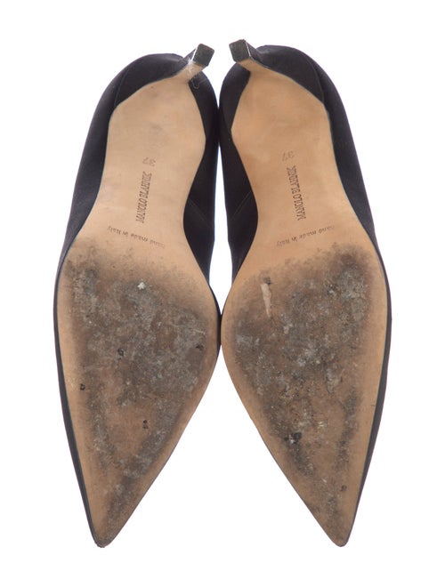 Manolo Blahnik Satin Crystal Embellishments Pumps