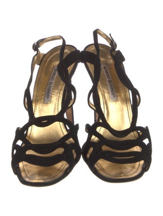 Manolo Blahnik Suede Slingback Sandals