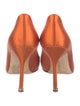 Manolo Blahnik Satin Crystal Embellishments Pumps