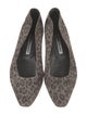 Manolo Blahnik Suede Animal Print Flats