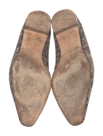 Manolo Blahnik Suede Animal Print Flats