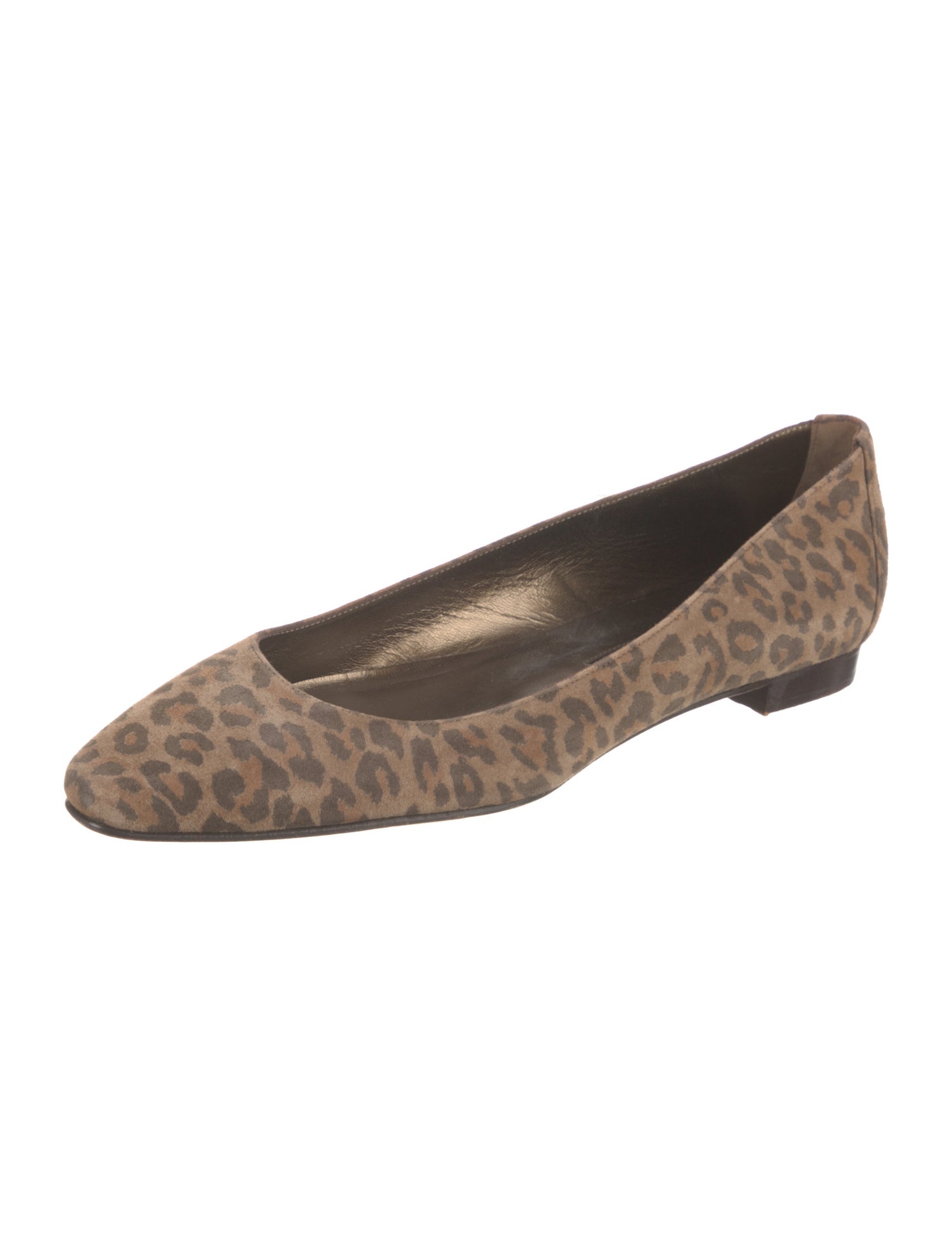 Manolo Blahnik Suede Animal Print Flats