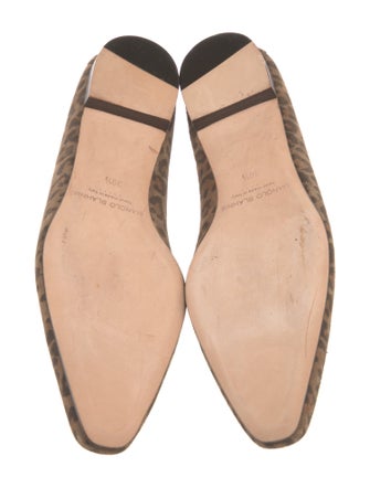 Manolo Blahnik Suede Animal Print Flats