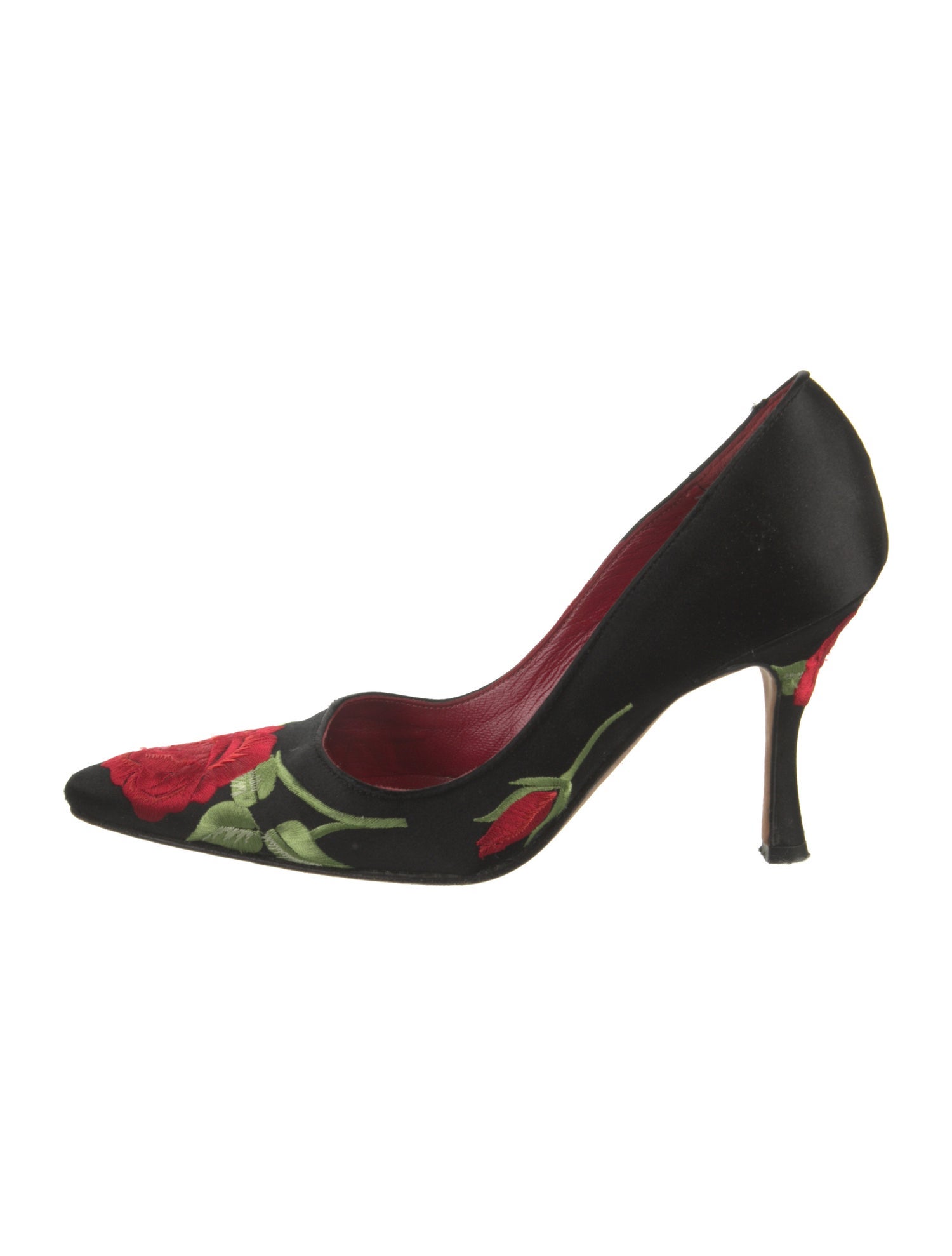 Manolo Blahnik Vintage Satin D'Orsay Pumps