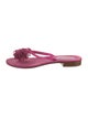 Manolo Blahnik Suede Ruffle Embellishment Slides