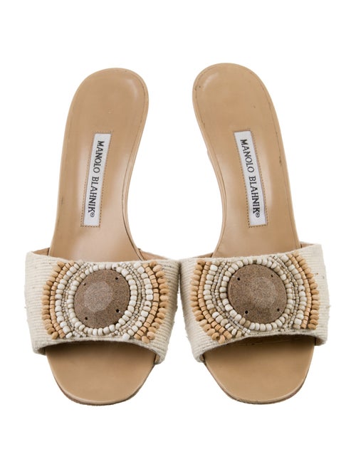 Manolo Blahnik Beaded Accents Slides