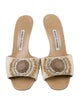 Manolo Blahnik Beaded Accents Slides