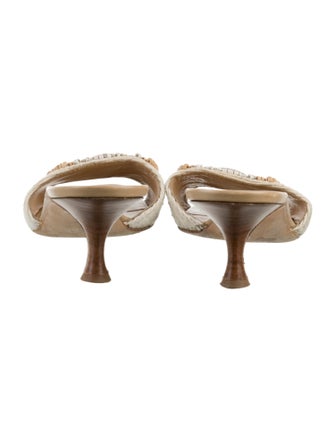 Manolo Blahnik Beaded Accents Slides