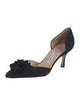 Manolo Blahnik Suede Mesh Accents D'Orsay Pumps