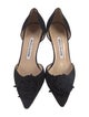 Manolo Blahnik Suede Mesh Accents D'Orsay Pumps