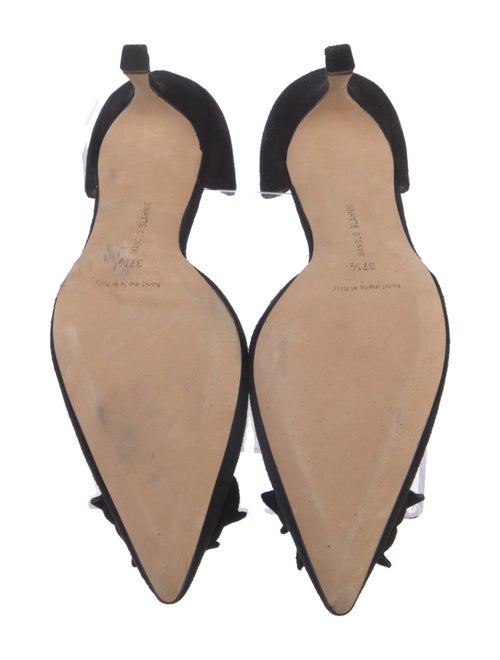 Manolo Blahnik Suede Mesh Accents D'Orsay Pumps