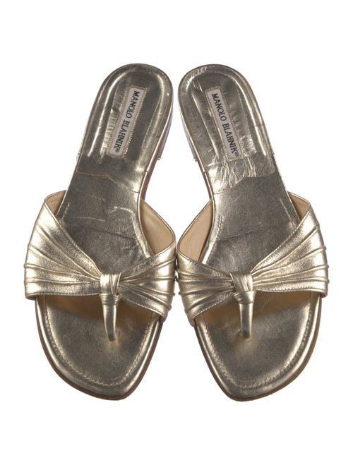 Manolo Blahnik Leather Slides