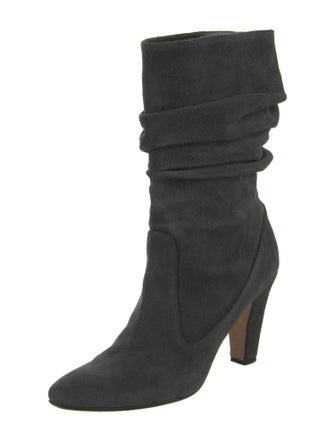 Manolo Blahnik Suede Slouch Boots