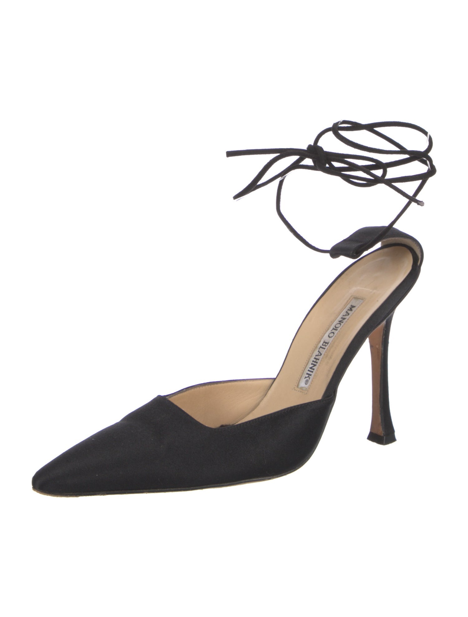 Manolo Blahnik Satin D'Orsay Pumps