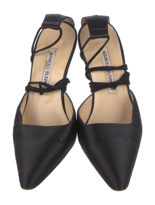 Manolo Blahnik Satin D'Orsay Pumps