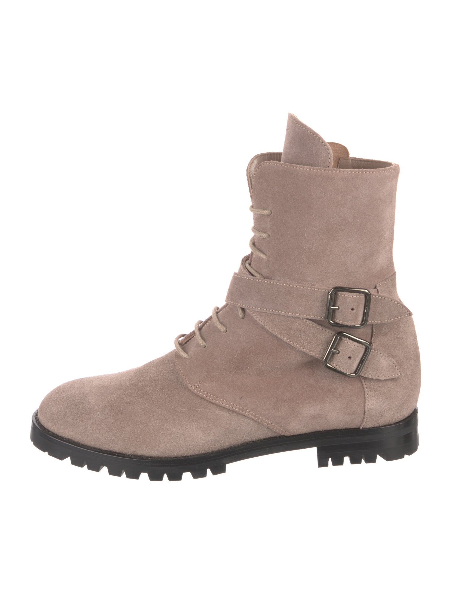 Manolo Blahnik Suede Combat Boots