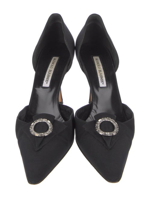 Manolo Blahnik Satin D'Orsay Pumps