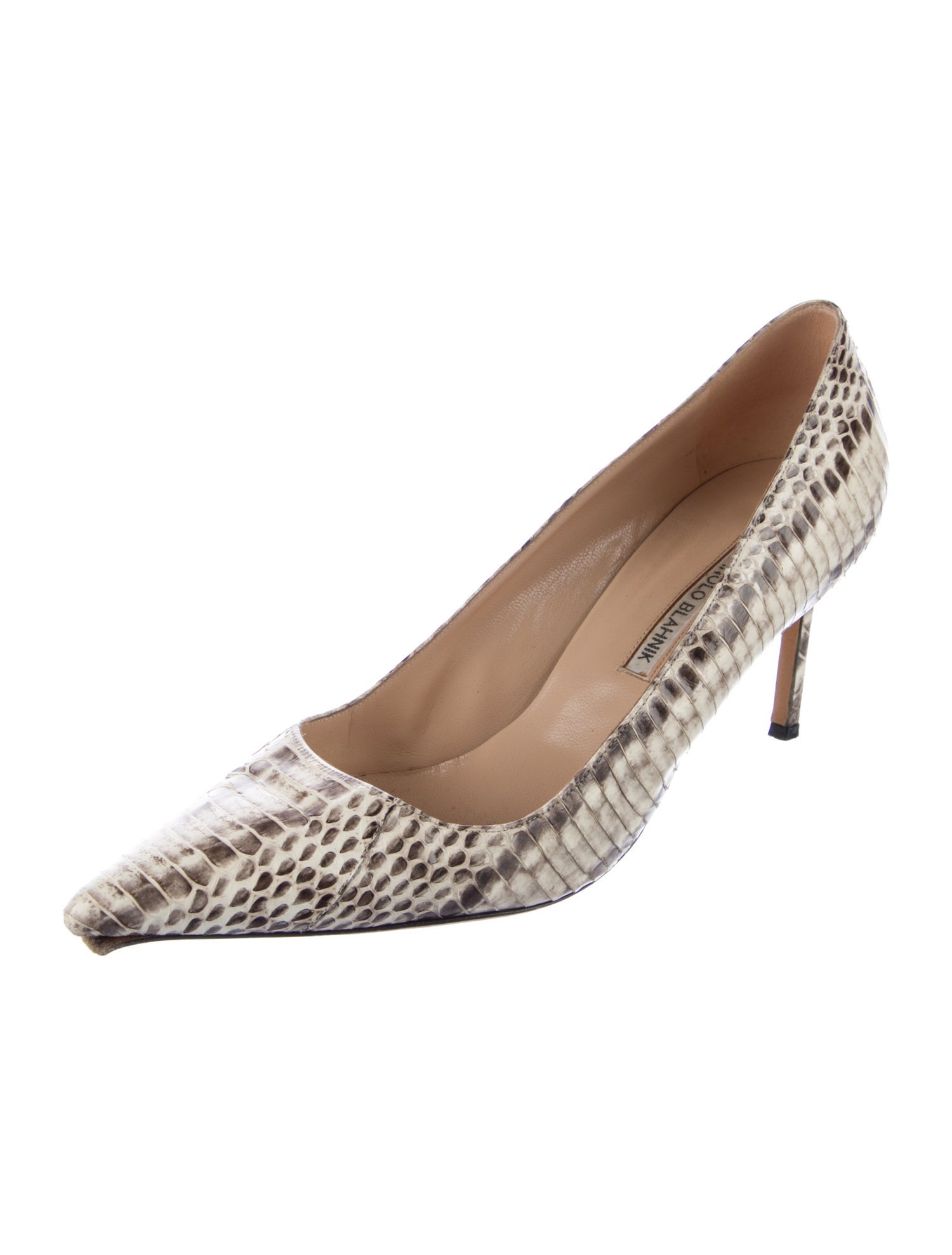 Manolo Blahnik Snakeskin Animal Print Pumps