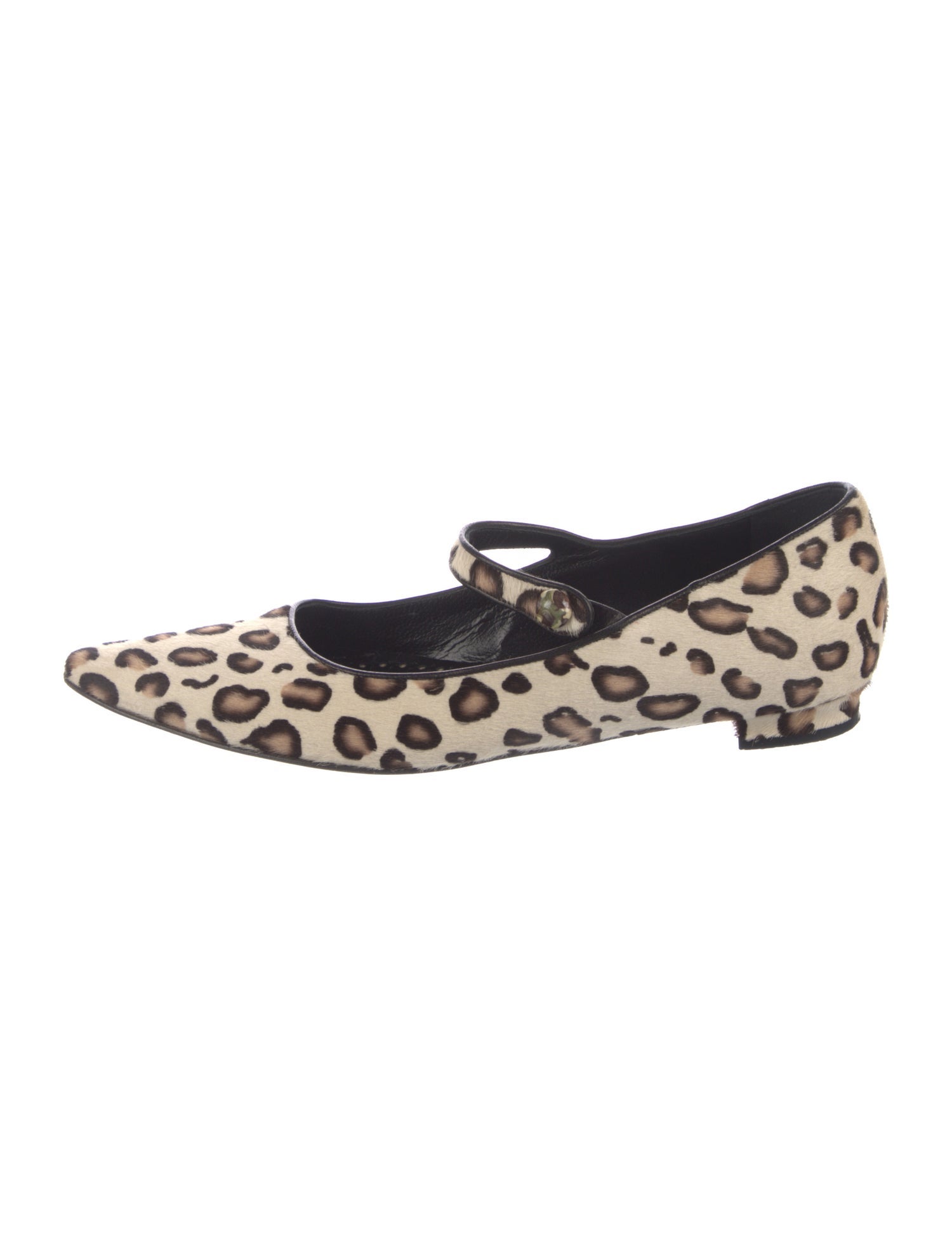 Manolo Blahnik Ponyhair Animal Print Mary Jane Flats