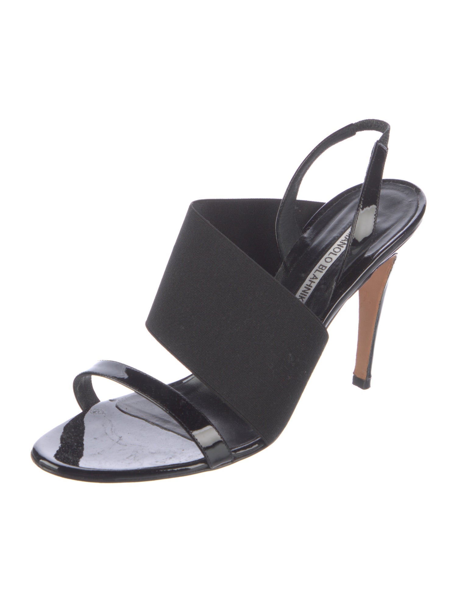 Manolo Blahnik Patent Leather Slingback Sandals