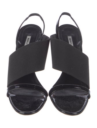Manolo Blahnik Patent Leather Slingback Sandals