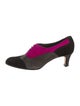 Manolo Blahnik Suede Colorblock Pattern Pumps
