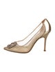 Manolo Blahnik Mesh Crystal Embellishments Pumps